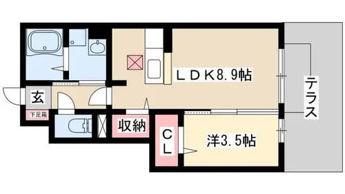 シャトレ中村【1階】の間取り