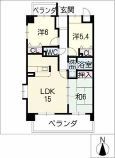 クレアーレ浅井【2階】の間取り