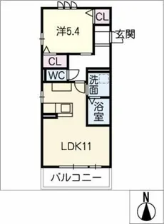 ルミエール小松【2階】の間取り