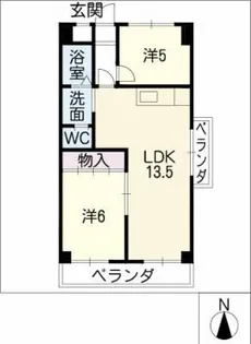 ハイツ花ノ木【5階】の間取り