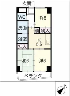 サンヒルズ松和花壇【3階】の間取り
