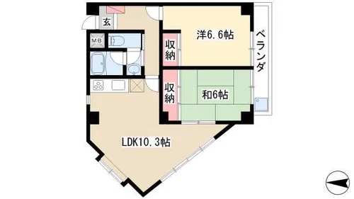 エルテ梅ヶ丘【2階】の間取り
