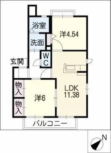 エクセルD棟【1階】の間取り