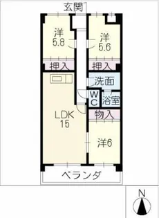鴻ノ巣ヒルズビル【6階】の間取り