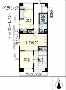 ロアジール上ヶ池【4階】の間取り