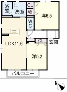 メープルタウンA【1階】の間取り