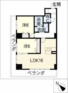 2LDKの間取り画像