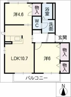 サニーハウス六軒屋B棟【2階】の間取り