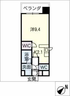 エルスタンザ大曽根【9階】の間取り