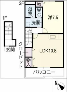 ハイステージ浪ノ上【2階】の間取り