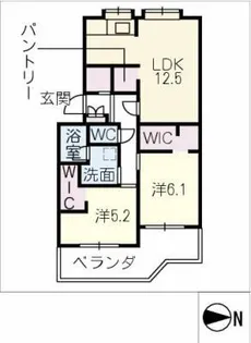 ハイツしらい【2階】の間取り