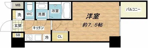 プレミアムコート谷町4丁目【2階】の間取り