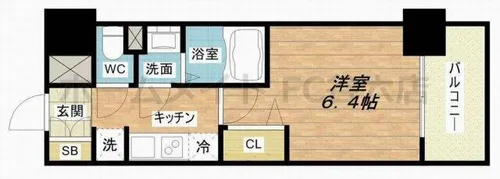 プレサンスOSAKA DOMECITYビーツ【5階】の間取り