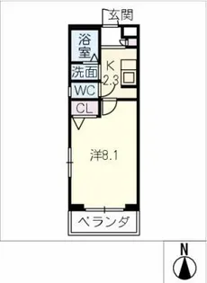 パークステイ鏡ヶ池【1階】の間取り