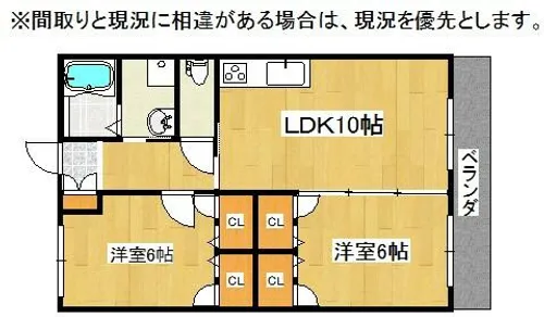 福岡県北九州市小倉南区守恒2丁目【アパート】の間取り