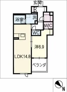 プランドール ミラまち【1階】の間取り