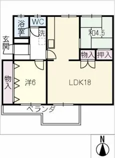 西一社団地12棟 505号【5階】の間取り