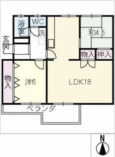 西一社団地12棟 505号【5階】の間取り