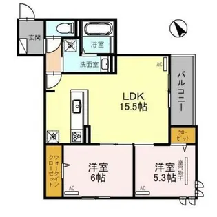 TIMBER BROOK【2階】の間取り