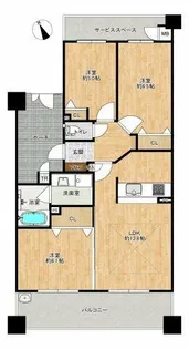 グランファースト千里桃山台3号棟【6階】の間取り