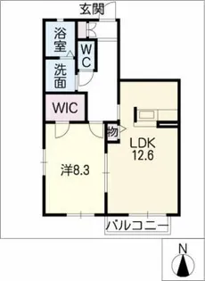 ピュアパルクシクーザB棟【2階】の間取り