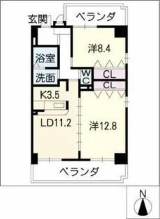 グランドゥール河田【7階】の間取り