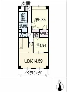 ヒルクレスト開明【1階】の間取り