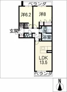 ニッケノーブルハイツ一宮 B棟【3階】の間取り