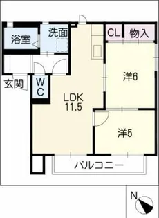 ベルパーク丸山D棟【1階】の間取り