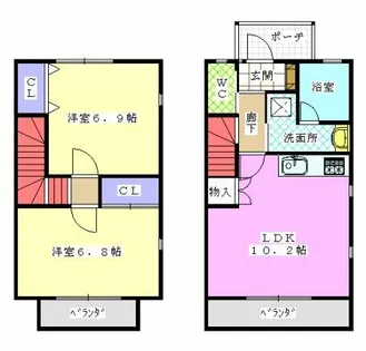 ESヒルズ【E号室】の間取り