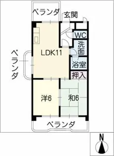 トウフジ滝ノ水C棟【3階】の間取り