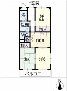メリーメリーB【2階】の間取り