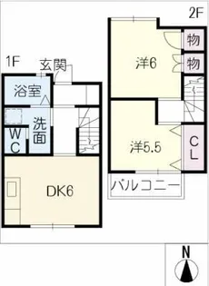 愛知県名古屋市北区光音寺町2丁目【タウンハウス】の間取り