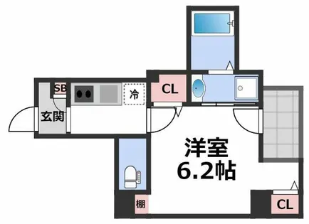 ソルーナ玉造【8階】の間取り