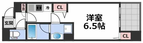 ソルーナ玉造【7階】の間取り