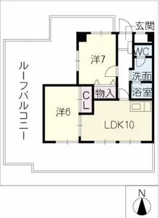 キャッスルメイ植田【5階】の間取り