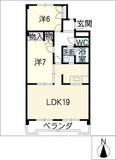 2LDKの間取り画像