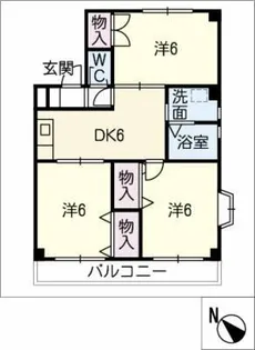 ドミール木綿台 B棟【1階】の間取り