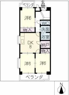 サンメゾンノモト【1階】の間取り