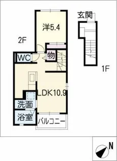 サンリット ガーデン Ⅱ【2階】の間取り