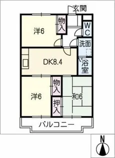 庄南ヒルズ A棟【1階】の間取り