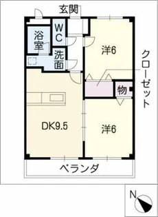 2DKの間取り画像