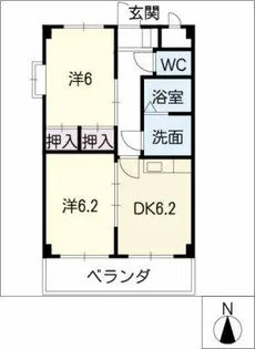 フラット柴田【703号室】の間取り