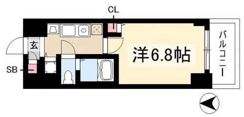 ライジングコート名古屋駅前東【0403号室】の間取り