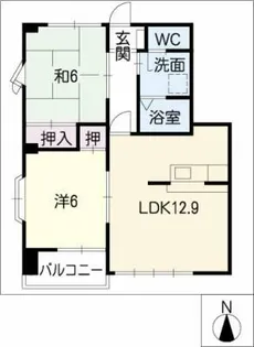 ハイステージ弐番館A【1階】の間取り