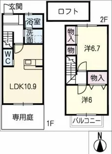 愛知県尾張旭市西大道町前田【タウンハウス】の間取り
