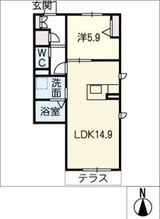 bleu printemps6【1階】の間取り