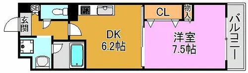 アールパンション高井田【6階】の間取り