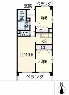 パークサイド津島【2階】の間取り