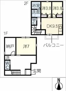 愛知県岡崎市井ノ口新町【一戸建】の間取り